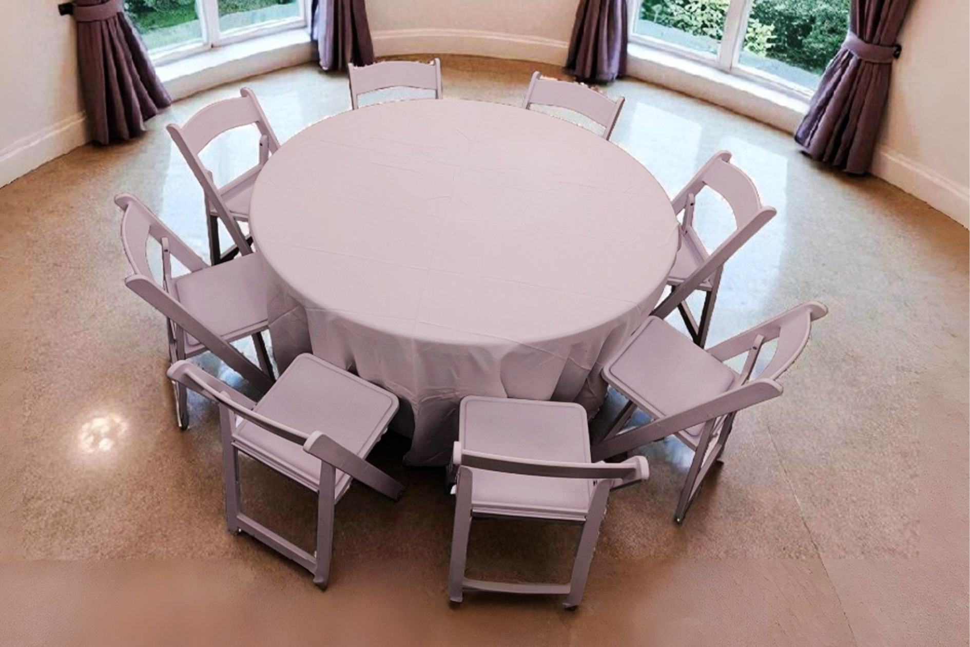 Adult white resin chairs